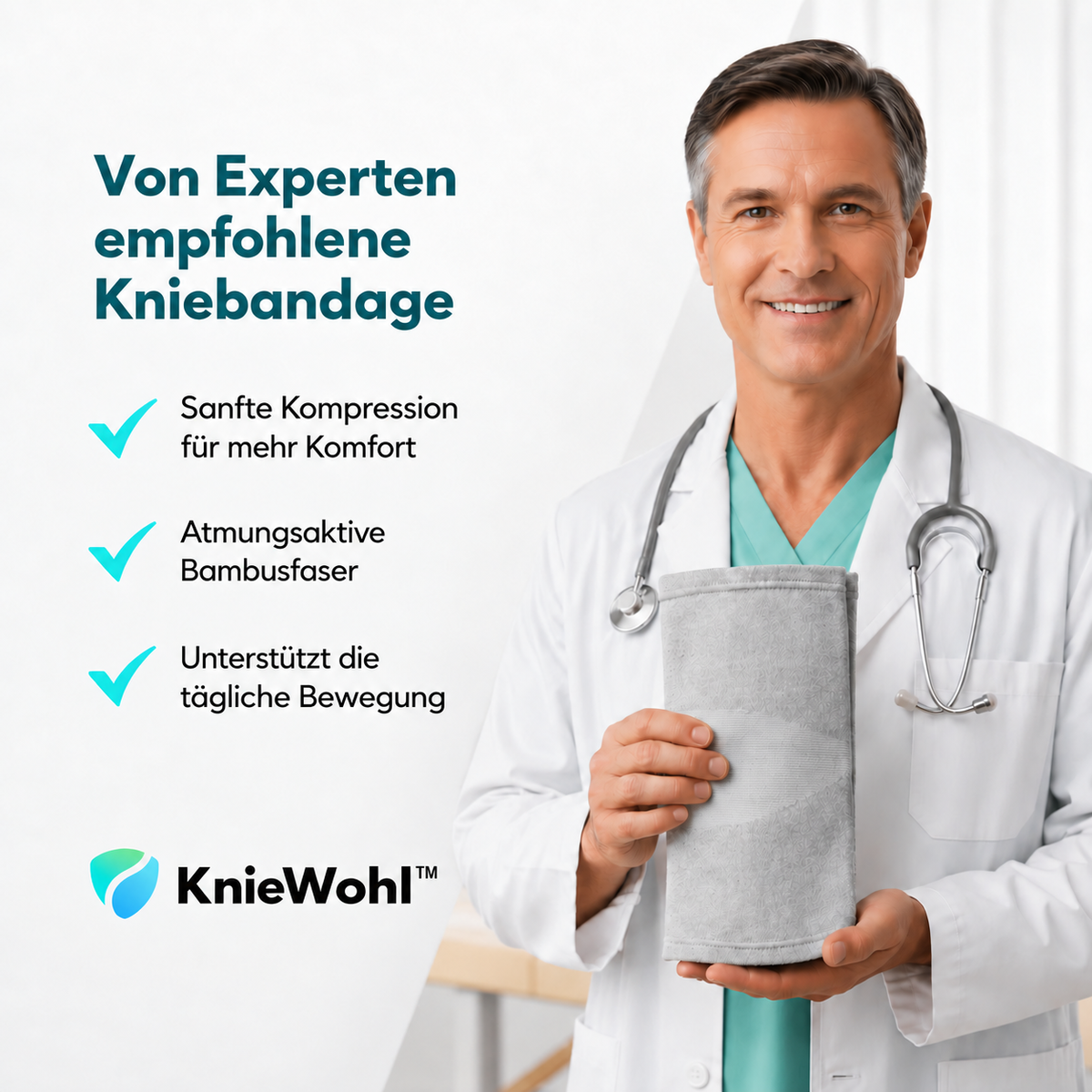 KnieWohl™ | Sofortige Schmerzlinderung & natürliche Regeneration, stützt Ihre Knie und entlastet sie.