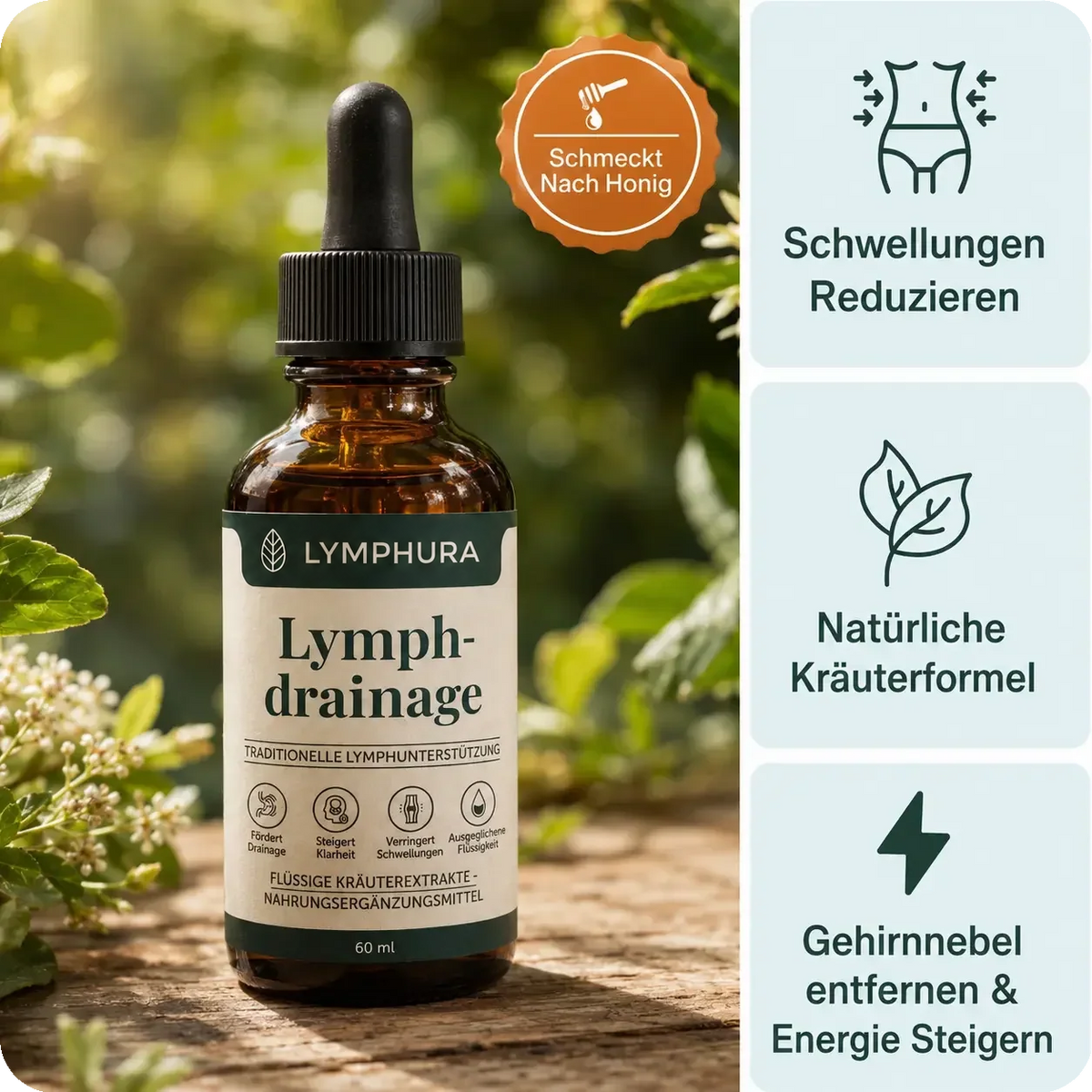 Lymphura Lymph Balance Tropfen – Pflanzlicher Kräuterkomplex (60 ml)
